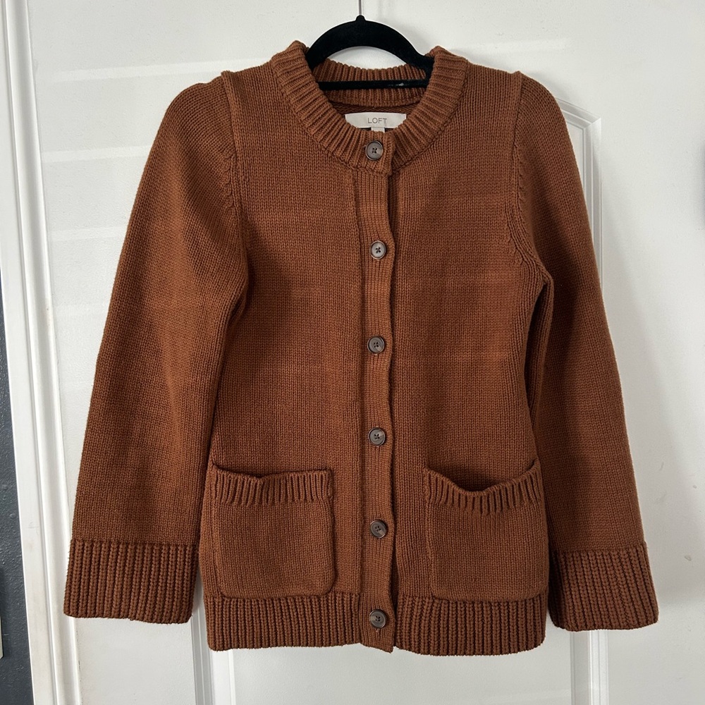 LOFT Brown Knit Cardigan
